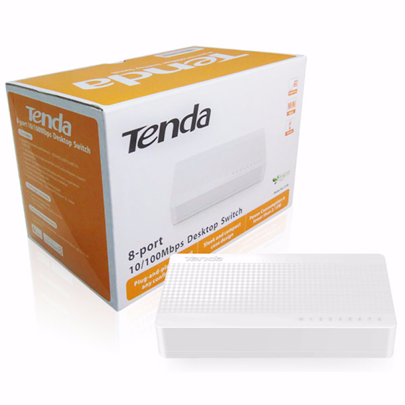 Tenda S108 10/100 8 Port Desktop Switch White